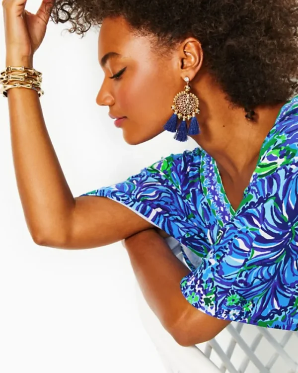 Dresses^Lilly Pulitzer Addison Elbow Sleeve Maxi Dress Abaco Blue In Turtle Awe Engineered Maxi Dress