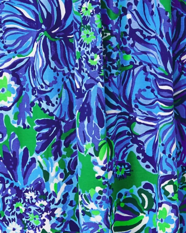 Dresses^Lilly Pulitzer Addison Elbow Sleeve Maxi Dress Abaco Blue In Turtle Awe Engineered Maxi Dress
