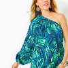 Tops^Lilly Pulitzer Adorlee One-Shoulder Top Indigo Breeze Shady Gators