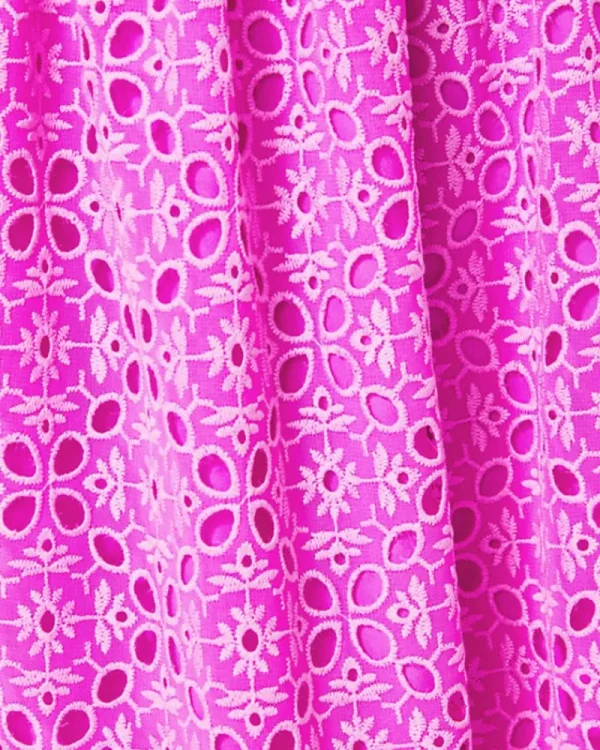 Dresses^Lilly Pulitzer Akela Strapless Eyelet Dress Orchid Oasis Oversized Diamond Leaf Eyelet