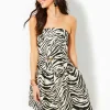 Dresses^Lilly Pulitzer Akela Strapless Jacquard Dress Black Zebra Jacquard