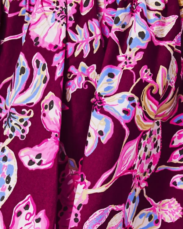 Dresses^Lilly Pulitzer Alexandria Elbow Sleeve Cotton Wrap Dress Amarena Cherry Tropical With A Twist