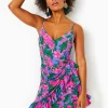 Dresses^Lilly Pulitzer Alisa Wrap Dress Cerise Pink Safari Sunset