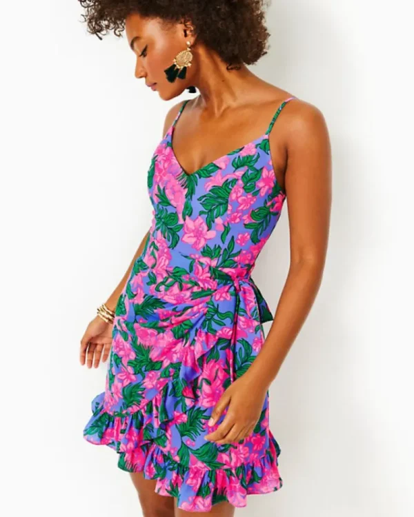 Dresses^Lilly Pulitzer Alisa Wrap Dress Cerise Pink Safari Sunset