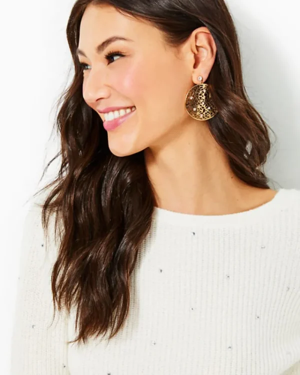 Sweaters & Cardigans^Lilly Pulitzer Anna May Sweater Coconut Tropical Tossed Rhinestones
