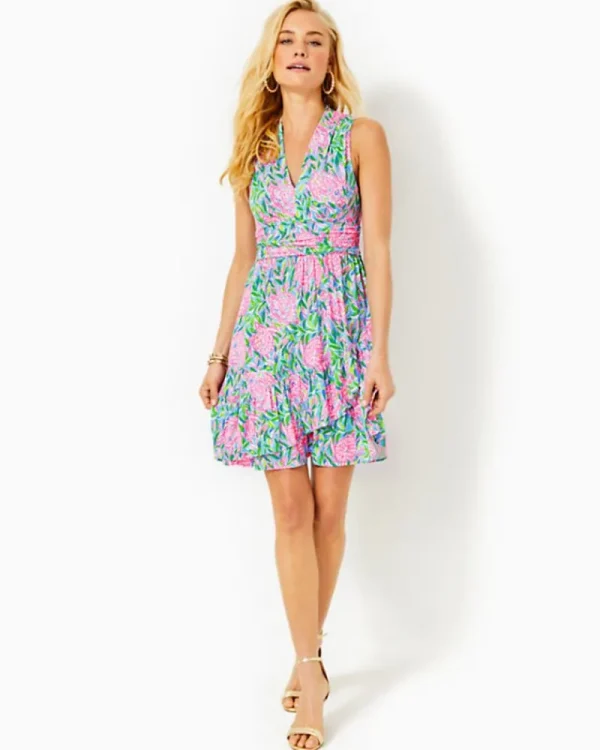 Dresses^Lilly Pulitzer Annalise V-Neck Dress Frenchie Blue Turtley In Love