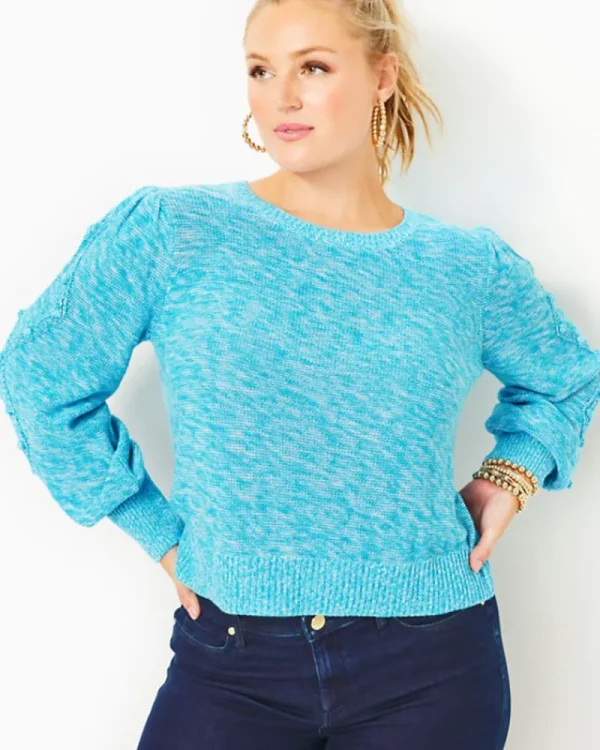 Sweaters & Cardigans^Lilly Pulitzer Attie Crewneck Sweater Aqua Palma Marl