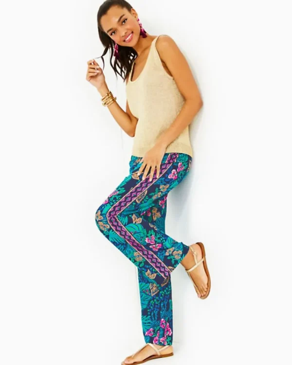 Bottoms^Lilly Pulitzer 32" Bal Harbour Palazzo Pant Low Tide Navy Life Of The Party Engineered Pant