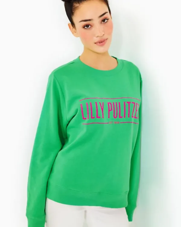 Loungewear^Lilly Pulitzer Ballad Cotton Sweatshirt Spearmint Lilly Pulitzer Embroidered Sweatshirt