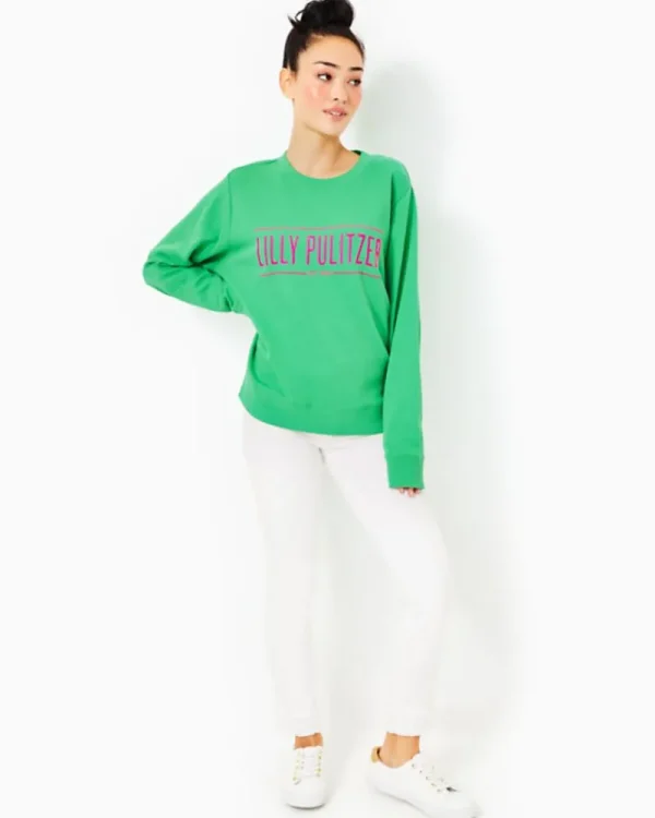 Loungewear^Lilly Pulitzer Ballad Cotton Sweatshirt Spearmint Lilly Pulitzer Embroidered Sweatshirt