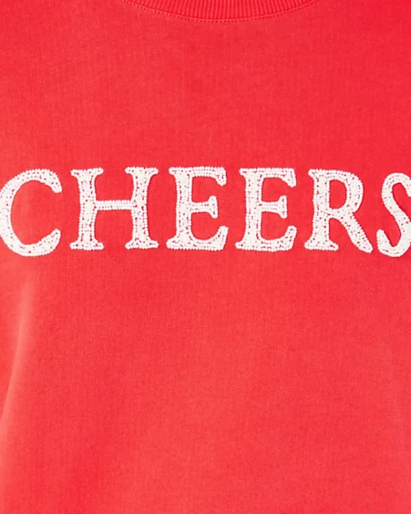 Loungewear^Lilly Pulitzer Ballad Cotton Sweatshirt Amaryllis Red Cheers Graphic