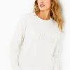 Loungewear^Lilly Pulitzer Ballad Oversized Sweatshirt Resort White Lilly Pulitzer Embroidery