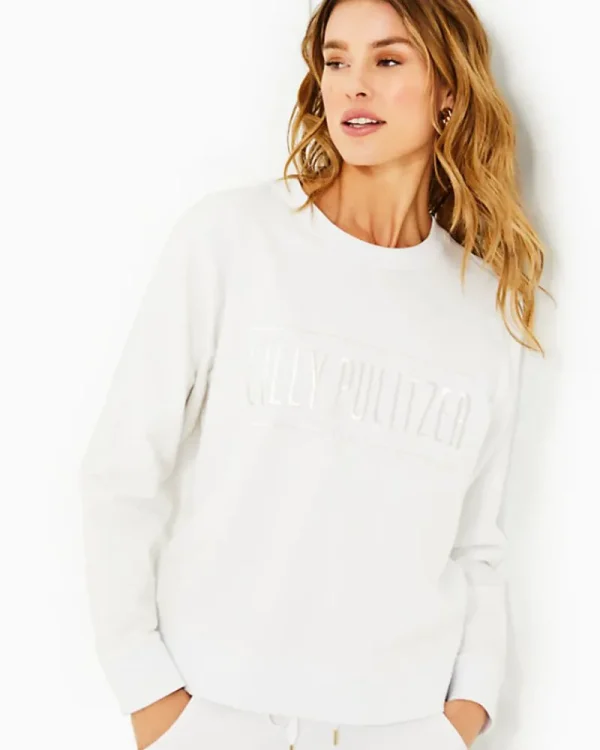 Loungewear^Lilly Pulitzer Ballad Oversized Sweatshirt Resort White Lilly Pulitzer Embroidery