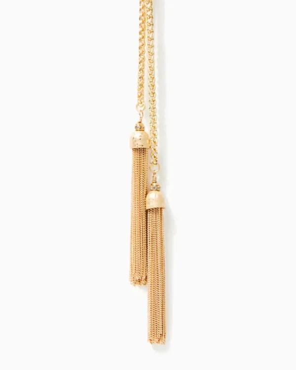 Jewelry^Lilly Pulitzer Belle Tassel Necklace Gold Metallic