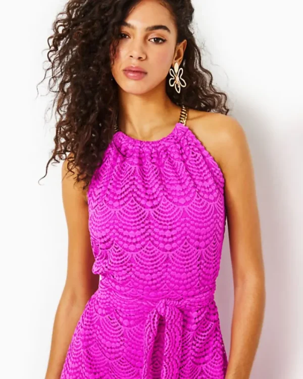 Dresses^Lilly Pulitzer Bingham Lace Midi Dress Wild Fuchsia Scalloped Shell Lace