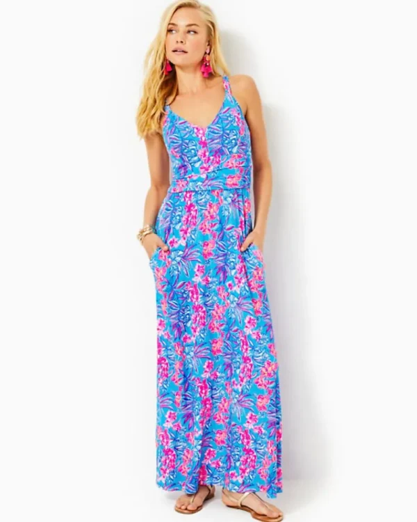 Dresses^Lilly Pulitzer Blake Maxi Dress Cumulus Blue Orchid Oasis