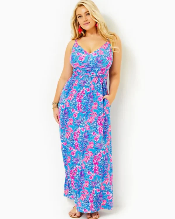 Dresses^Lilly Pulitzer Blake Maxi Dress Cumulus Blue Orchid Oasis