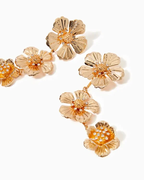 Jewelry^Lilly Pulitzer Bouquet All Day Drop Earrings Gold Metallic