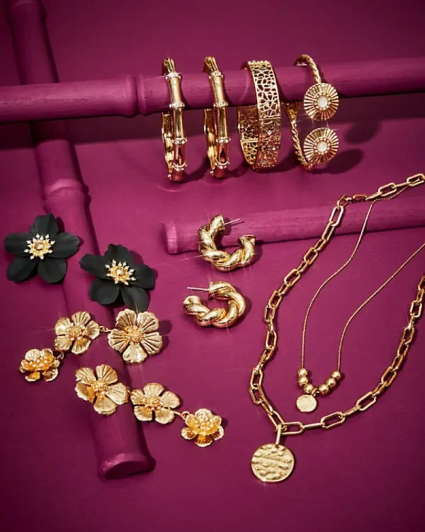 Jewelry^Lilly Pulitzer Bouquet All Day Drop Earrings Gold Metallic