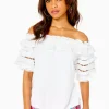 Tops^Lilly Pulitzer Brentwood Off-The-Shoulder Top Resort White