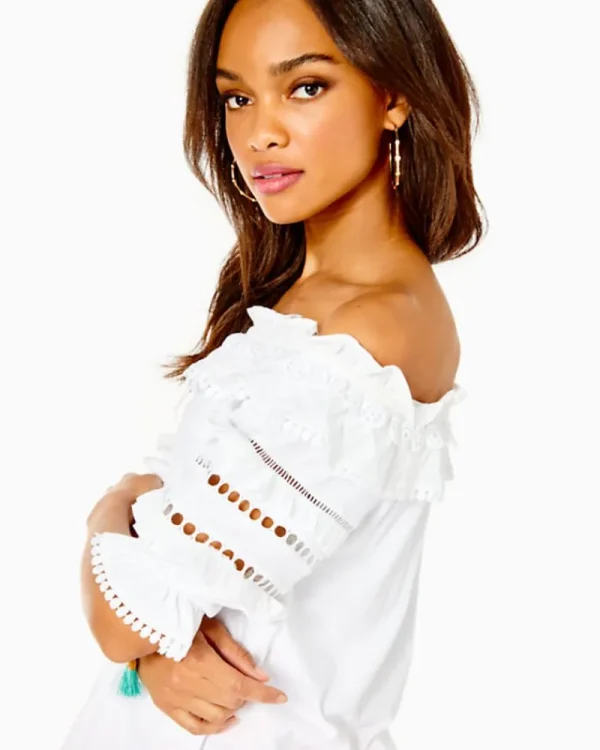 Tops^Lilly Pulitzer Brentwood Off-The-Shoulder Top Resort White