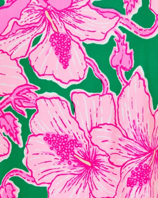 Pajamas^Lilly Pulitzer Chilton Pajama Nightshirt Kelly Green Hibis Kiss