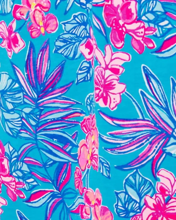 Dresses^Lilly Pulitzer Delaney Short Sleeve Dress Cumulus Blue Orchid Oasis