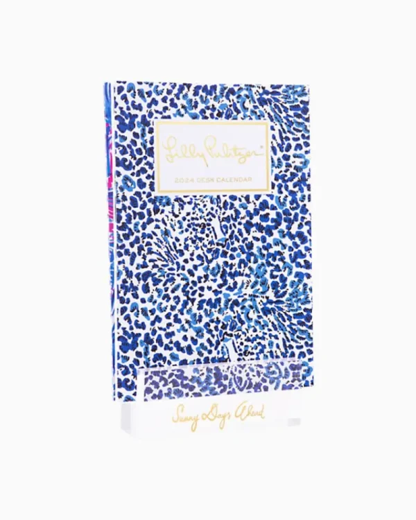 Office Supplies & Stationery^Lilly Pulitzer 2024 Desk Calendar - 12 Month Resort White Twisted Up