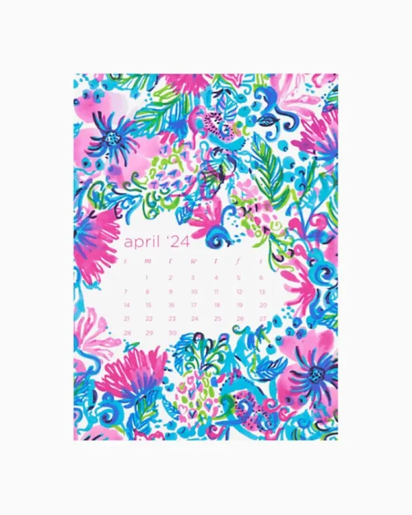 Office Supplies & Stationery^Lilly Pulitzer 2024 Desk Calendar - 12 Month Resort White Twisted Up