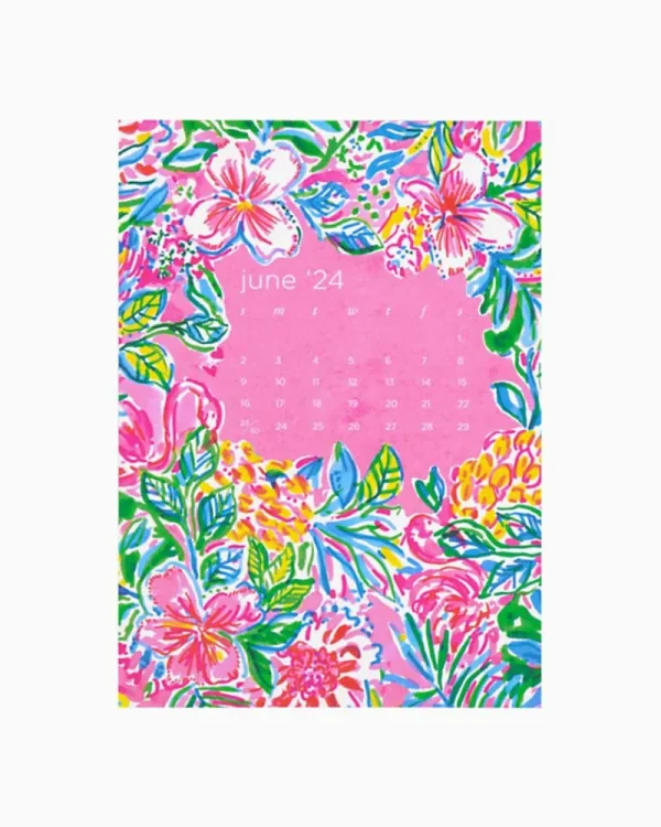 Office Supplies & Stationery^Lilly Pulitzer 2024 Desk Calendar - 12 Month Resort White Twisted Up