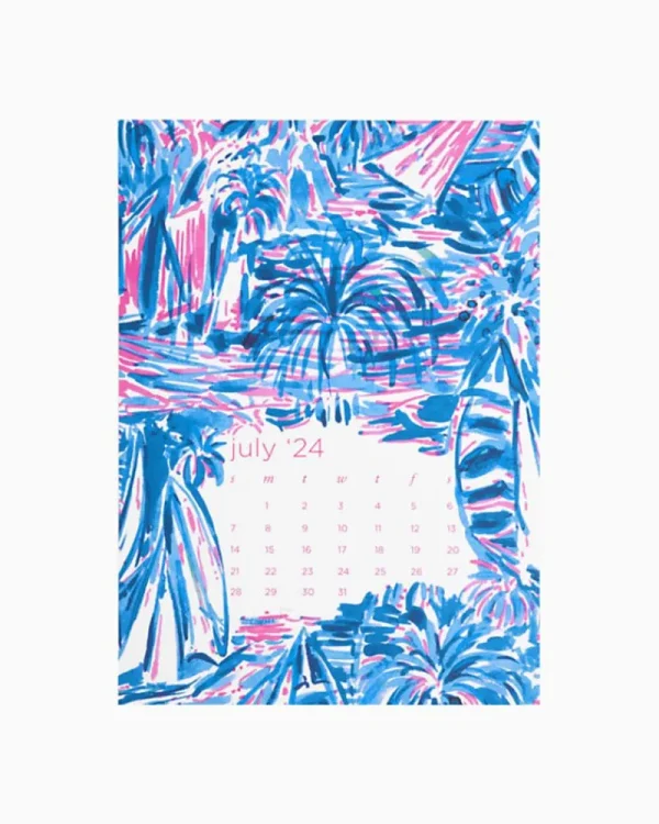 Office Supplies & Stationery^Lilly Pulitzer 2024 Desk Calendar - 12 Month Resort White Twisted Up