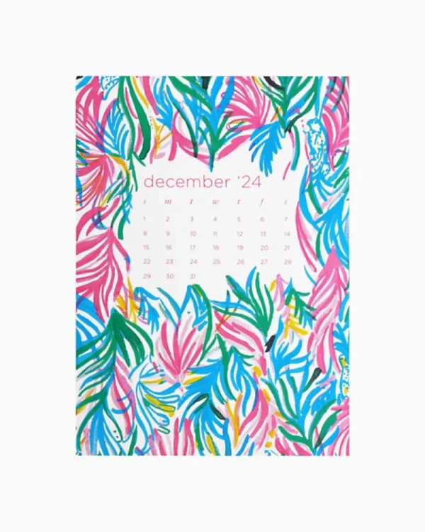 Office Supplies & Stationery^Lilly Pulitzer 2024 Desk Calendar - 12 Month Resort White Twisted Up