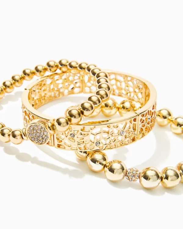 Jewelry^Lilly Pulitzer Devine Bracelet Set Gold Metallic