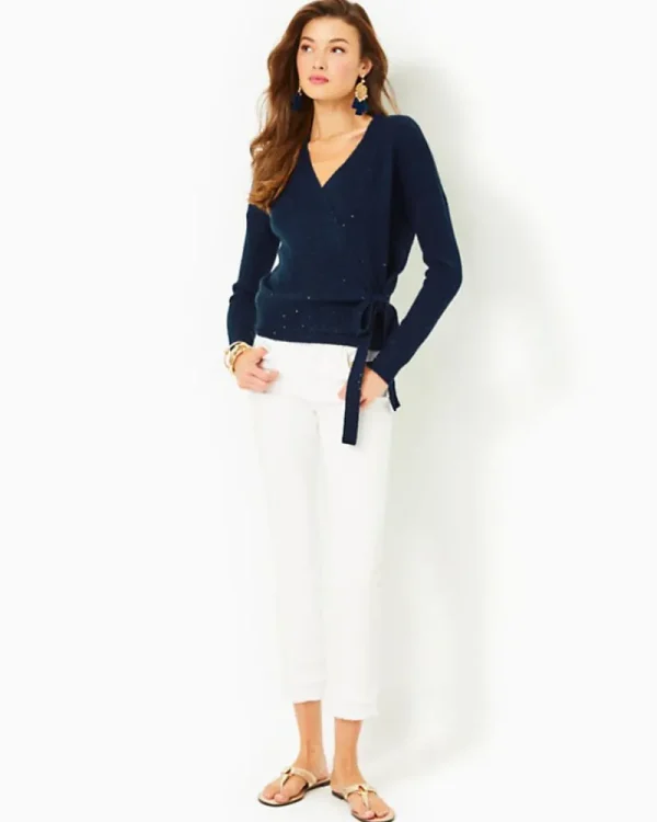 Sweaters & Cardigans^Lilly Pulitzer Dixie Wrap Sweater Aegean Navy Metallic