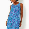 Dresses^Lilly Pulitzer Edelyn Linen Swing Shift Dress Breakwater Blue Shells N Bells