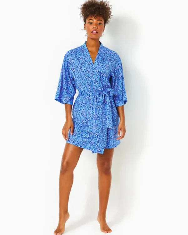 Pajamas^Lilly Pulitzer Elaine Knit Robe Abaco Blue Have It Both Rays