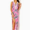 Dresses^Lilly Pulitzer Elliotta Maxi Shift Dress Kelly Green Hibis Kiss