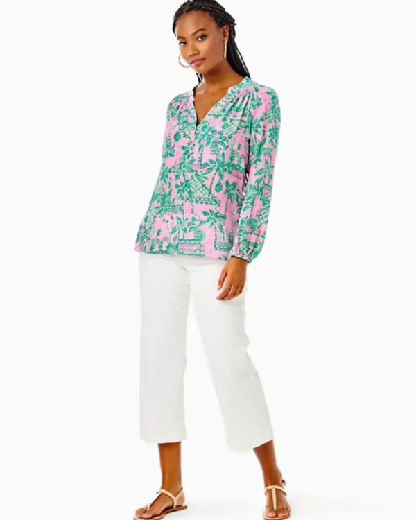 Tops^Lilly Pulitzer Elsa Silk Top Mandevilla Baby Always Worth It