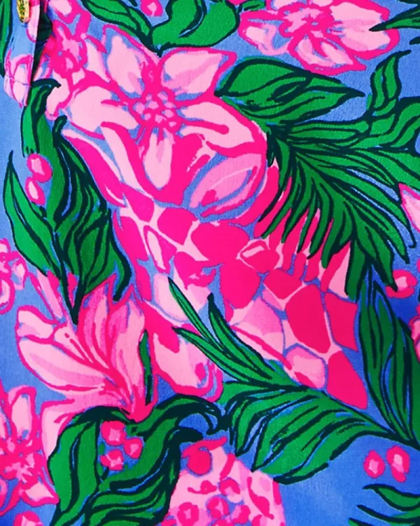 Tops^Lilly Pulitzer Elsa Silk Top Cerise Pink Safari Sunset