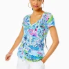 Loungewear^Lilly Pulitzer Etta V-Neck Top Whisper Blue Lilly Loves Nantucket