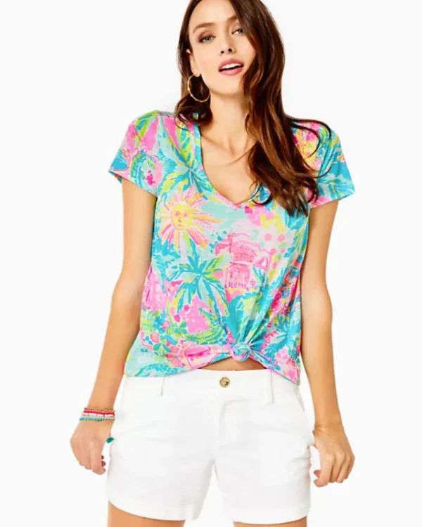 Loungewear^Lilly Pulitzer Etta V-Neck Top Multi Sunshine State Of Mind