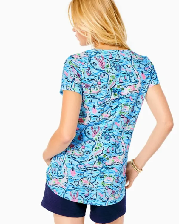 Loungewear^Lilly Pulitzer Etta V-Neck Top Bali Blue Lilly Loves Cape Cod