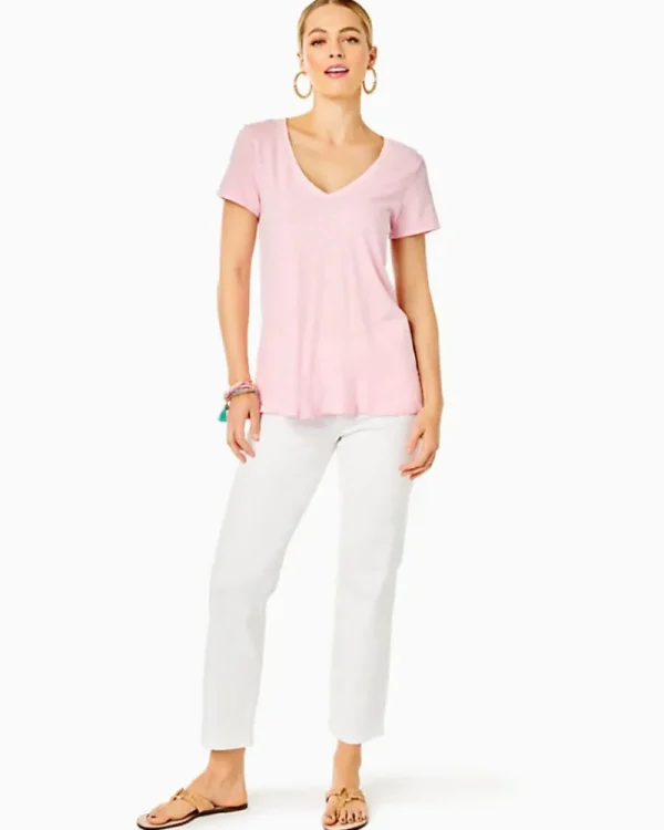 Loungewear^Lilly Pulitzer Etta V-Neck Top Calla Lilly Pink