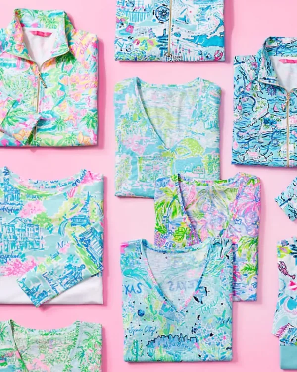 Loungewear^Lilly Pulitzer Etta V-Neck Top Multi Lilly Loves Philly