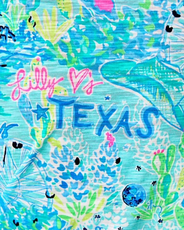 Loungewear^Lilly Pulitzer Etta V-Neck Top Bayside Blue Lilly Loves Texas