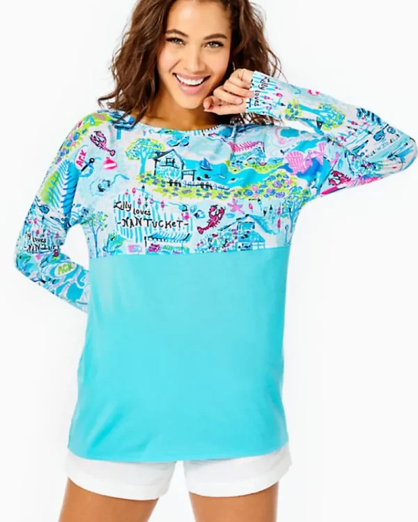 Loungewear^Lilly Pulitzer Finn Top Whisper Blue Lilly Loves Nantucket