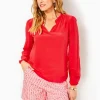 Tops^Lilly Pulitzer Giana Silk Top Amaryllis Red