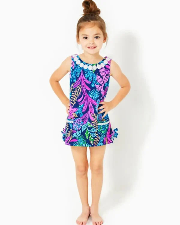 Girls Tops & Bottoms^Lilly Pulitzer Girls Little Lilly Knit Shift Dress Aegean Navy Calypso Coast