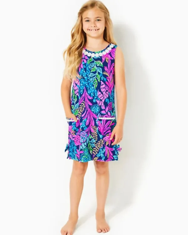 Girls Tops & Bottoms^Lilly Pulitzer Girls Little Lilly Knit Shift Dress Aegean Navy Calypso Coast