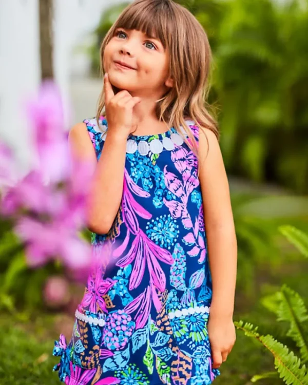 Girls Tops & Bottoms^Lilly Pulitzer Girls Little Lilly Knit Shift Dress Aegean Navy Calypso Coast